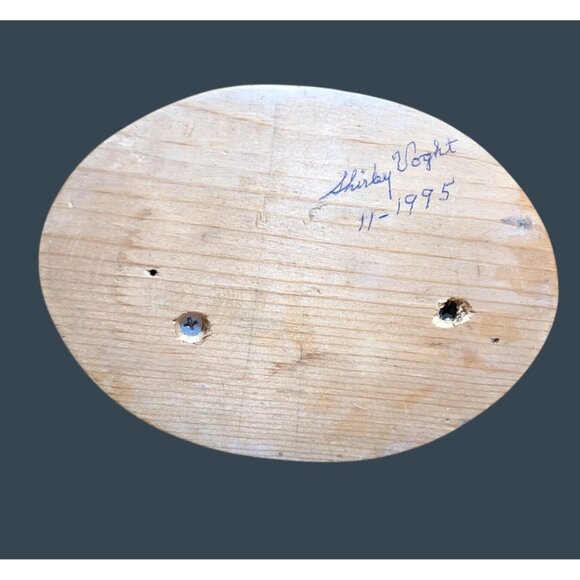 Wooden Carved Lumberjack Handcrafted Figure w Axe Folk Art Voght 1995 Primitive - Picture 9 of 10